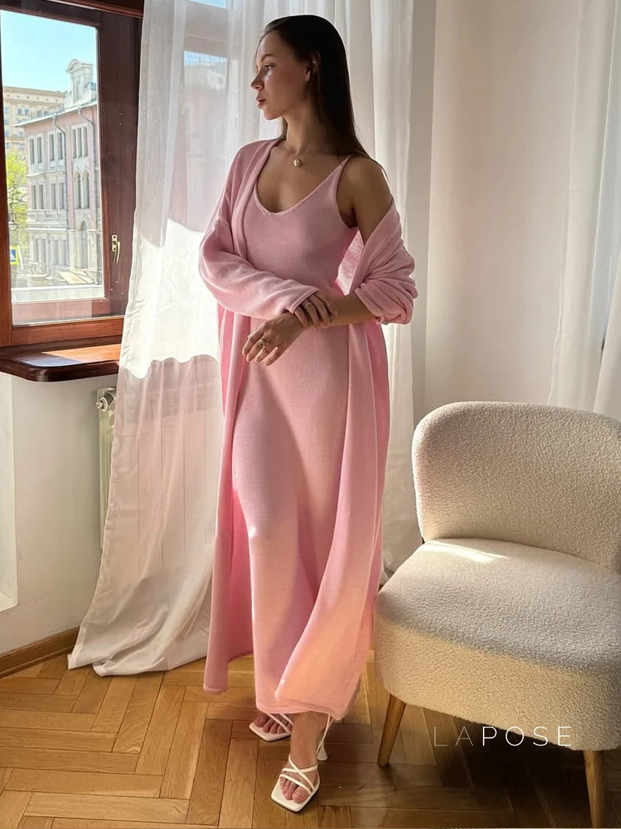 Xandria Knitted Lounge Dress Set