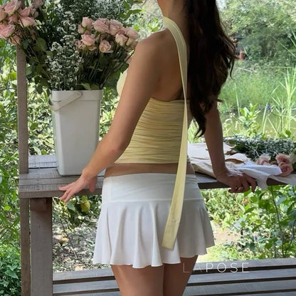 Yasmine Ruched Tie Crop Set