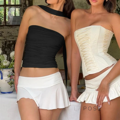 Yasmine Ruched Tie Crop Set