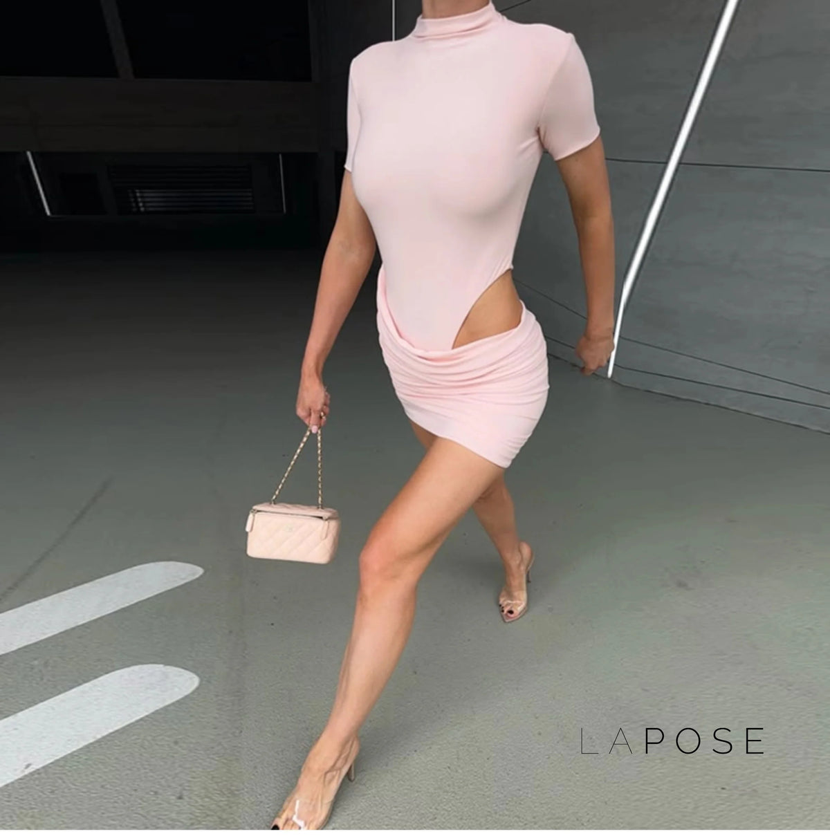 Yolanda Pleated Cutout Mini Dress