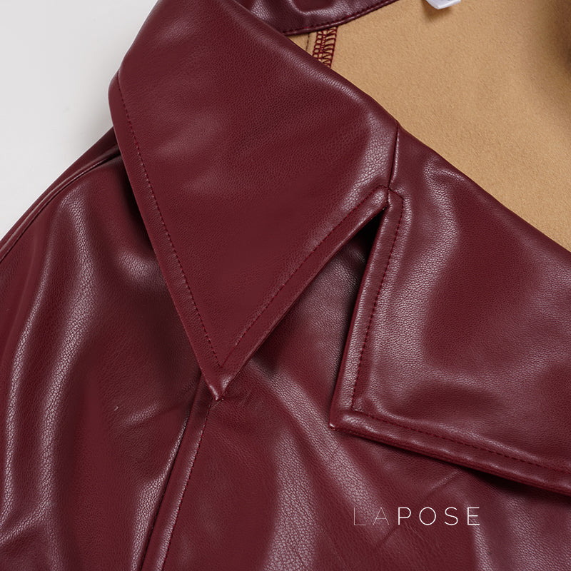 Zamiah Red Faux Leather Jacket