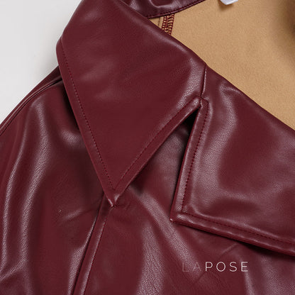 Zamiah Red Faux Leather Jacket