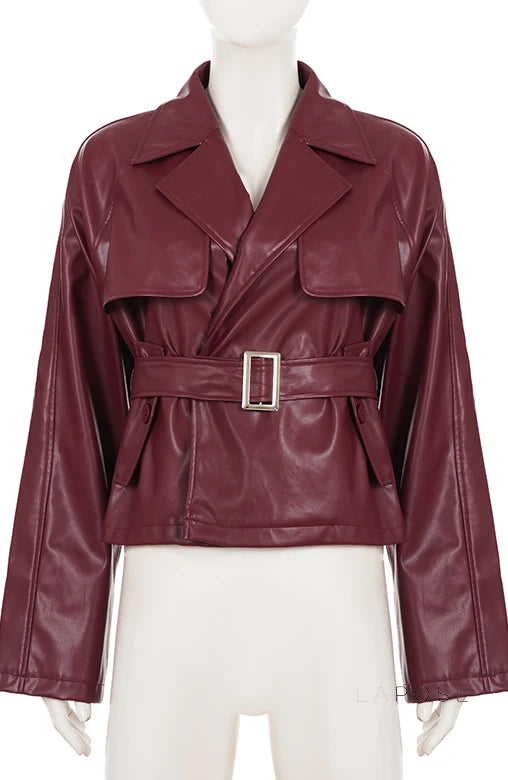 Zamiah Red Faux Leather Jacket