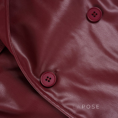 Zamiah Red Faux Leather Jacket