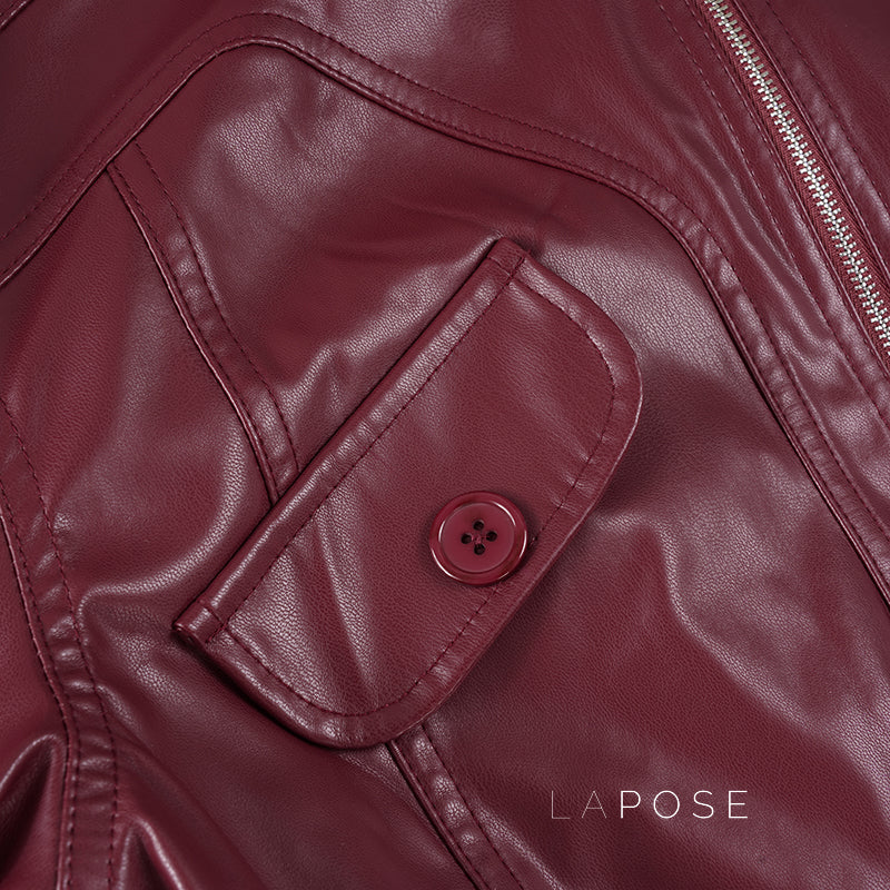 Zaniya Faux Leather Biker Jacket