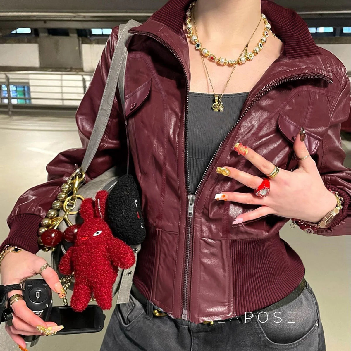 Zaniya Faux Leather Biker Jacket