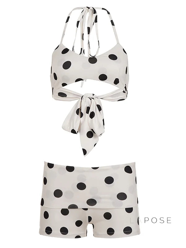 Zen Polka Dot Halter Short Set