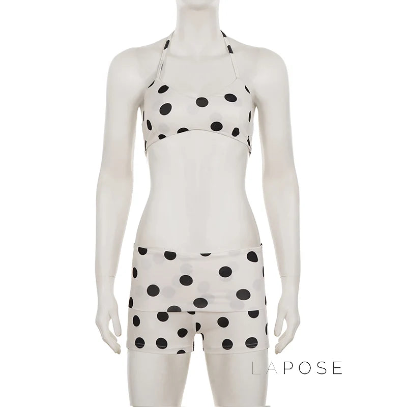 Zen Polka Dot Halter Short Set