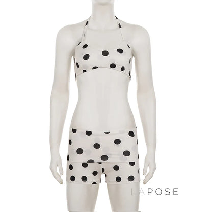Zen Polka Dot Halter Short Set