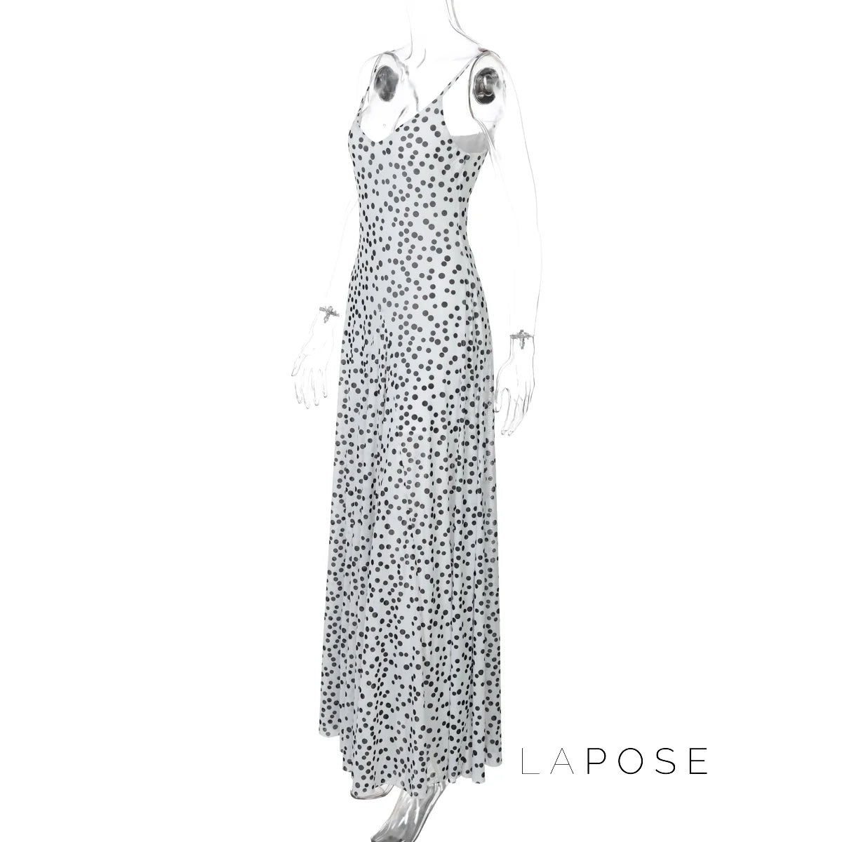 Zulema Polka Dot Mesh Midi Dress