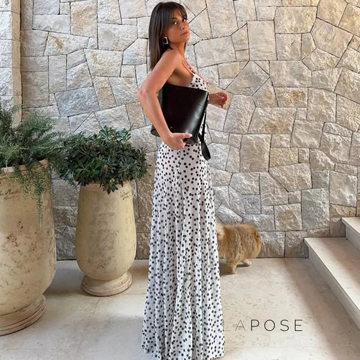 Zulema Polka Dot Mesh Midi Dress