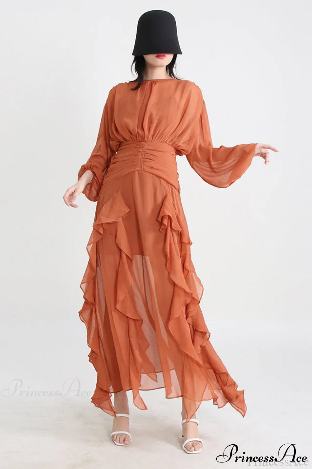 Leonie Ballon Stylish Sleeve Maxi Dress
