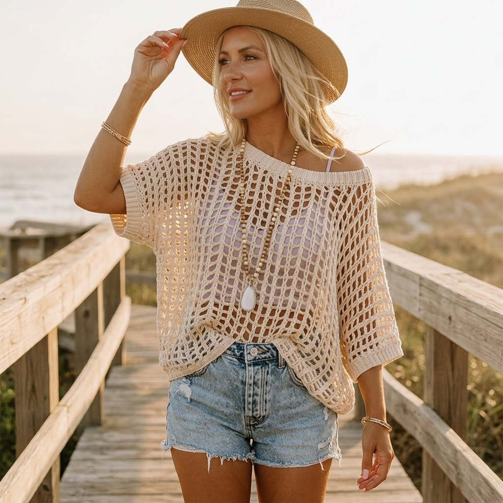 Breezy Open Weave Knit Top