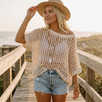 Breezy Open Weave Knit Top