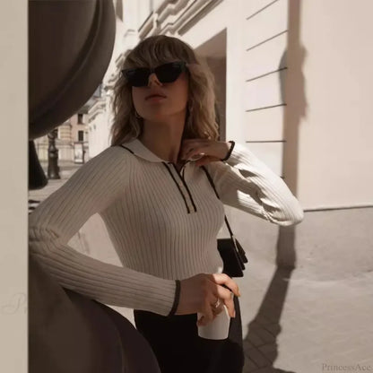 Long Sleeve Patchwork Colorblock Sweater