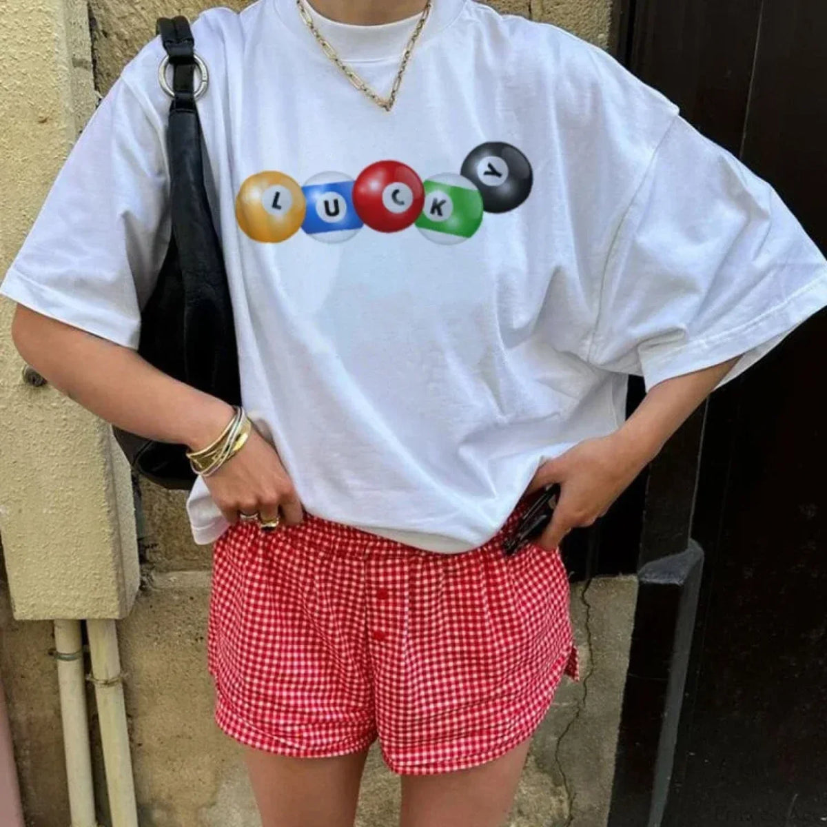 Lucky Pool Ball Retro Graphic T-shirt