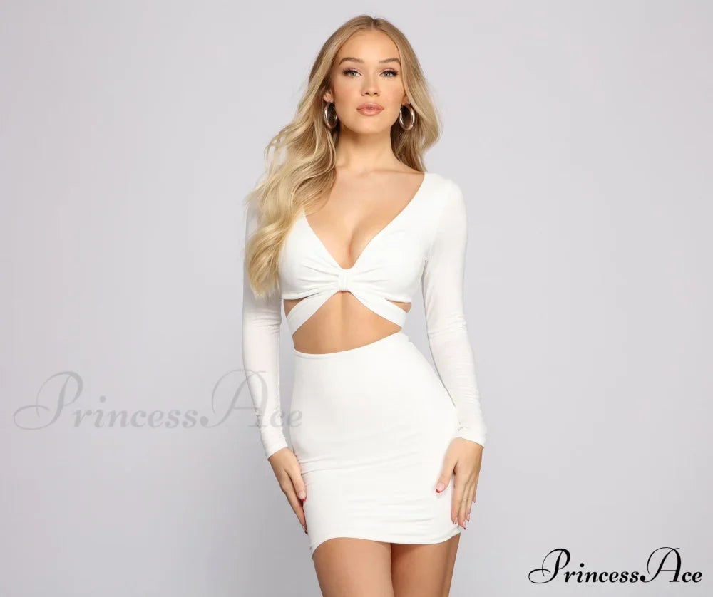 Major Bombshell Long Charming Sleeve Mini Dress