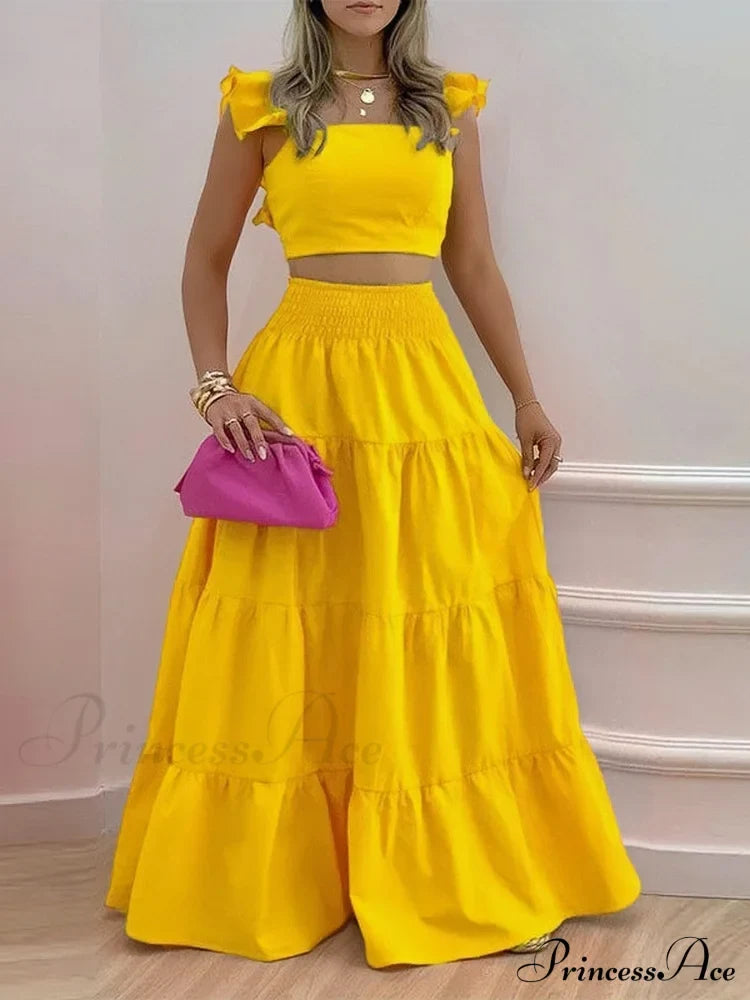 Mid Waist Swing Skirt and Career Two Piece Dress Suit
