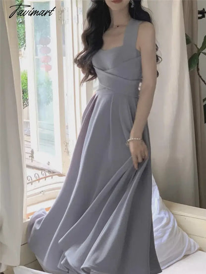 Midi Dress Women Elegant Summer New Fashion Evening Party Ladies Slim Vestidos Vintage Design Korean Dresses Female Clothes