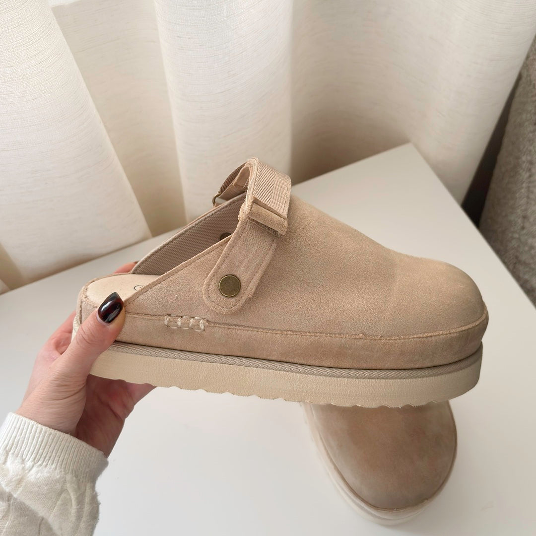 Mia Suede Platform Clogs