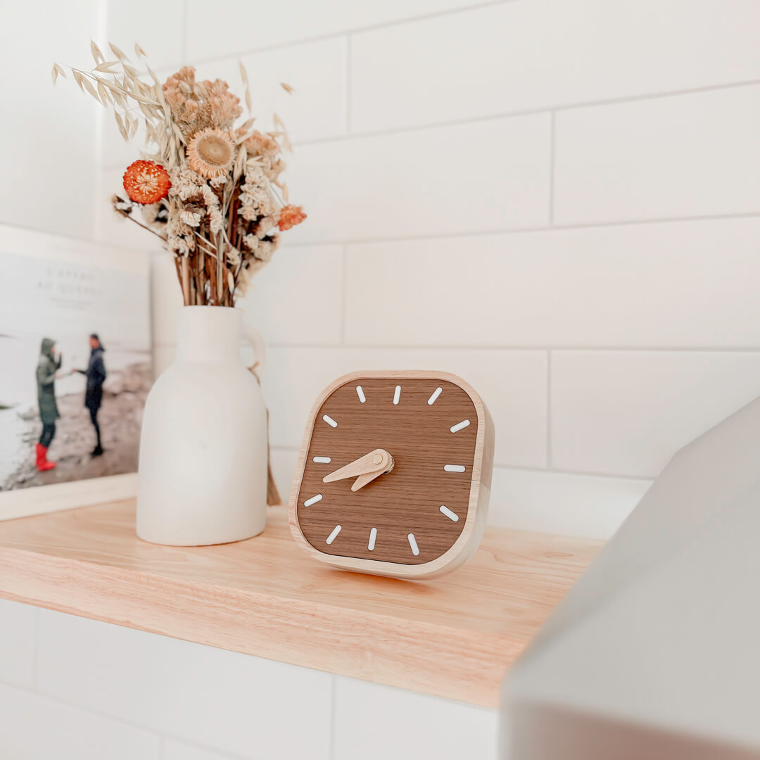 Wooden Bedside Clock