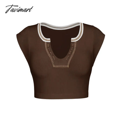Mqtime Knitted Thread T-shirt Women's Summer Slim Fit Midriff Outfit Hot Girl Sexy Top Bottoming T-shirt