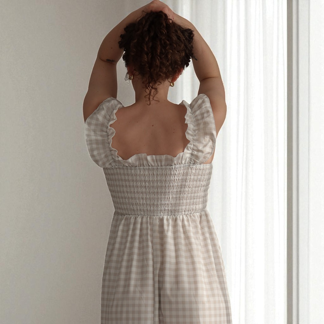 Olivia Gingham Maxi Dress