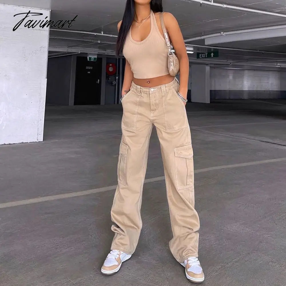 New American Retro High Waist Workwear Jeans Ladies Spring and Autumn Fashion Trend Versatile Drape Casual Straight Trousers