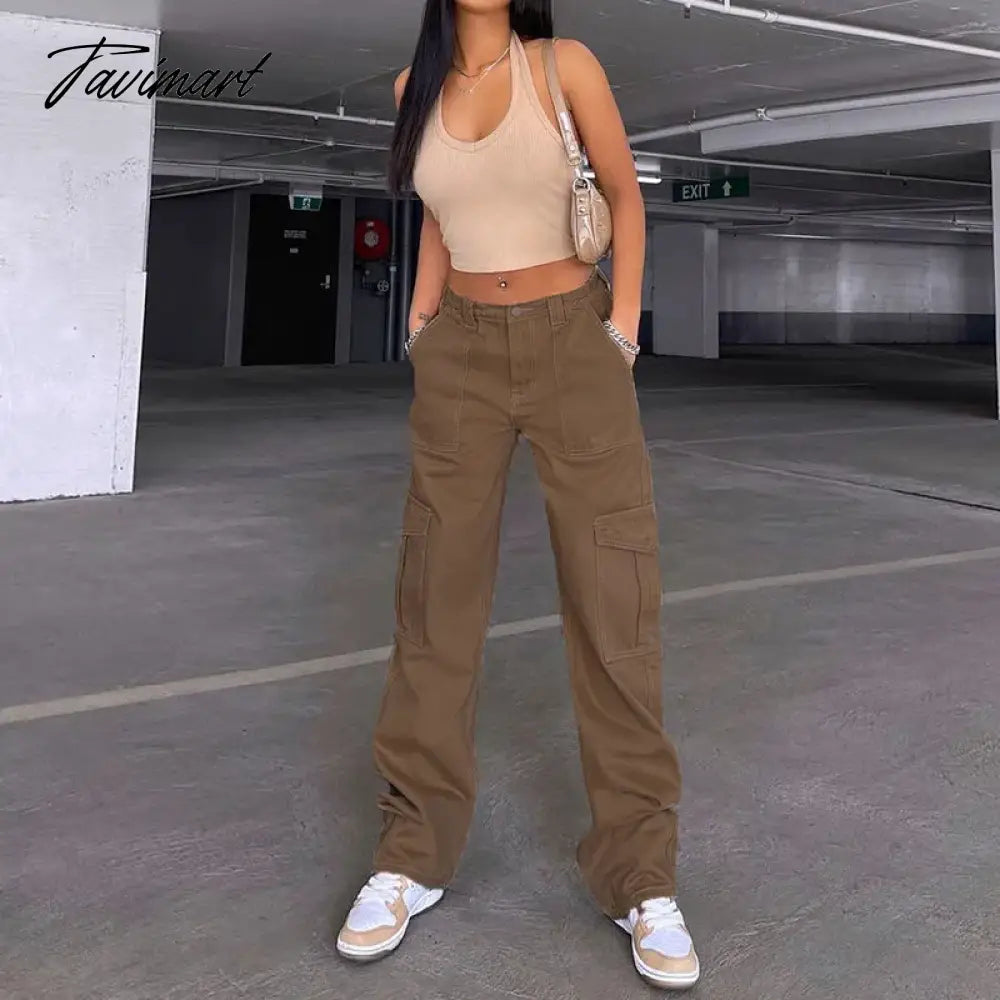 New American Retro High Waist Workwear Jeans Ladies Spring and Autumn Fashion Trend Versatile Drape Casual Straight Trousers