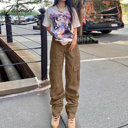 New American Retro High Waist Workwear Jeans Ladies Spring and Autumn Fashion Trend Versatile Drape Casual Straight Trousers