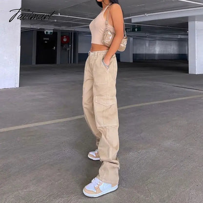 New American Retro High Waist Workwear Jeans Ladies Spring and Autumn Fashion Trend Versatile Drape Casual Straight Trousers