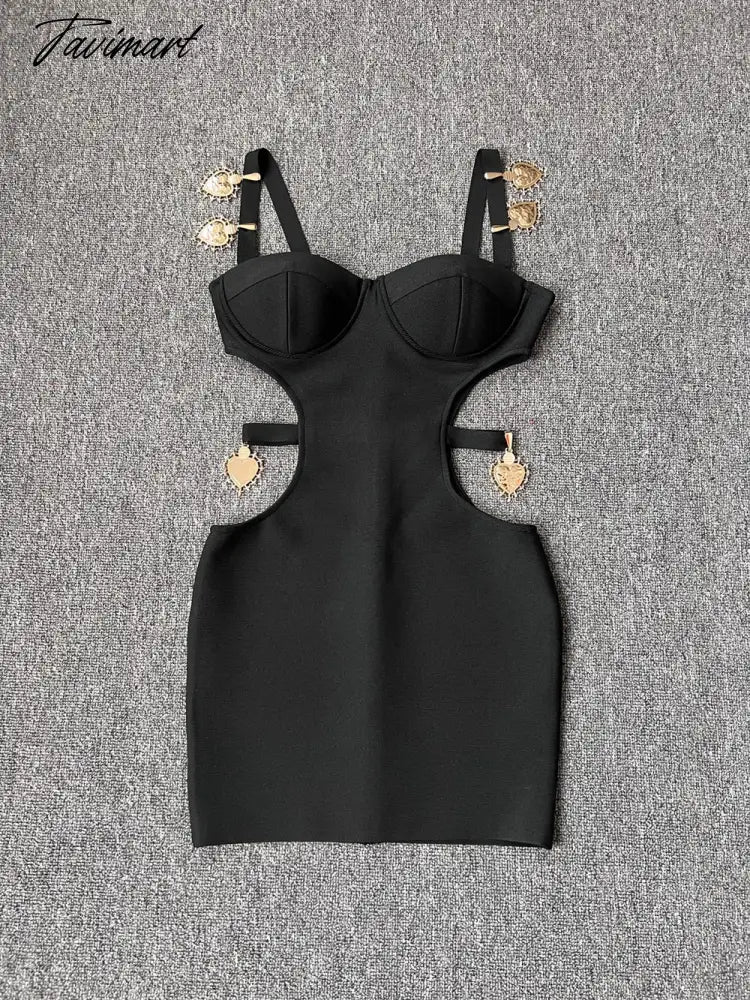 New Summer Women's Sexy Pink Black Orange Hollow Out Bandage Mini Dress Evening Celebrity Club Party Dress