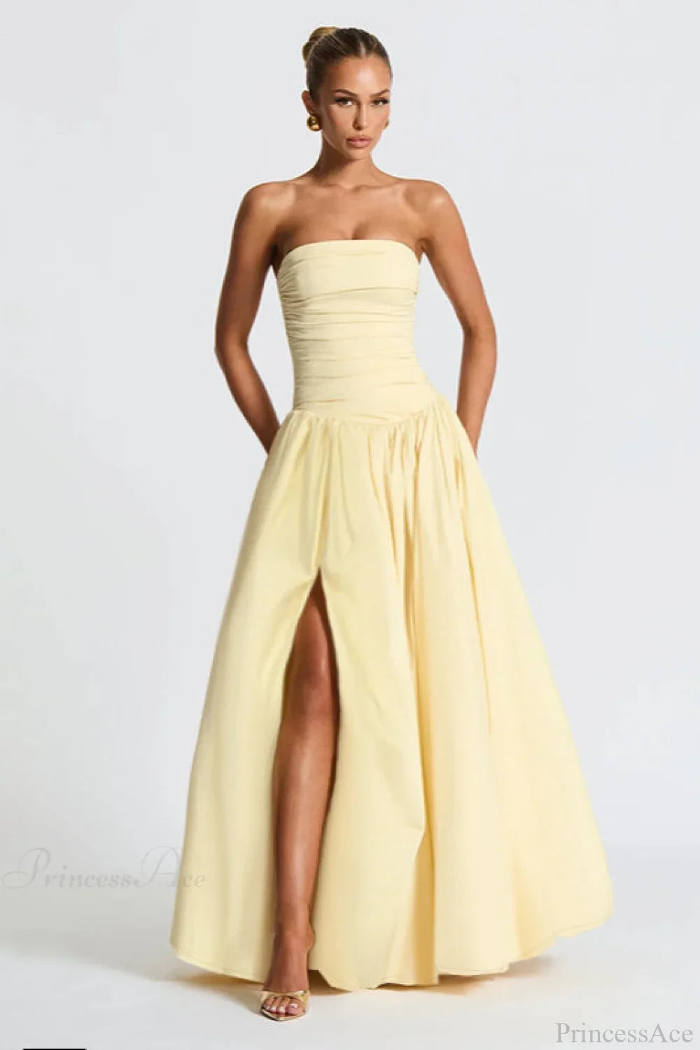Off Shoulder Split Fitted Elegant Maxi Dress