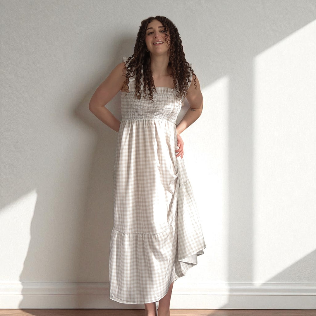 Olivia Gingham Maxi Dress