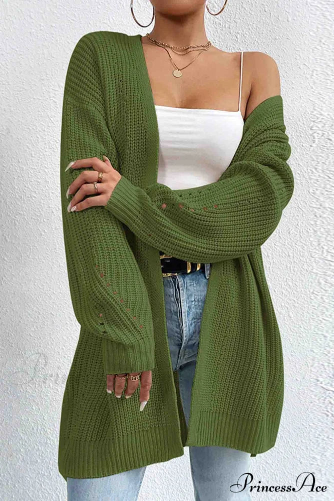 Open Mid-Length Front Cardigan