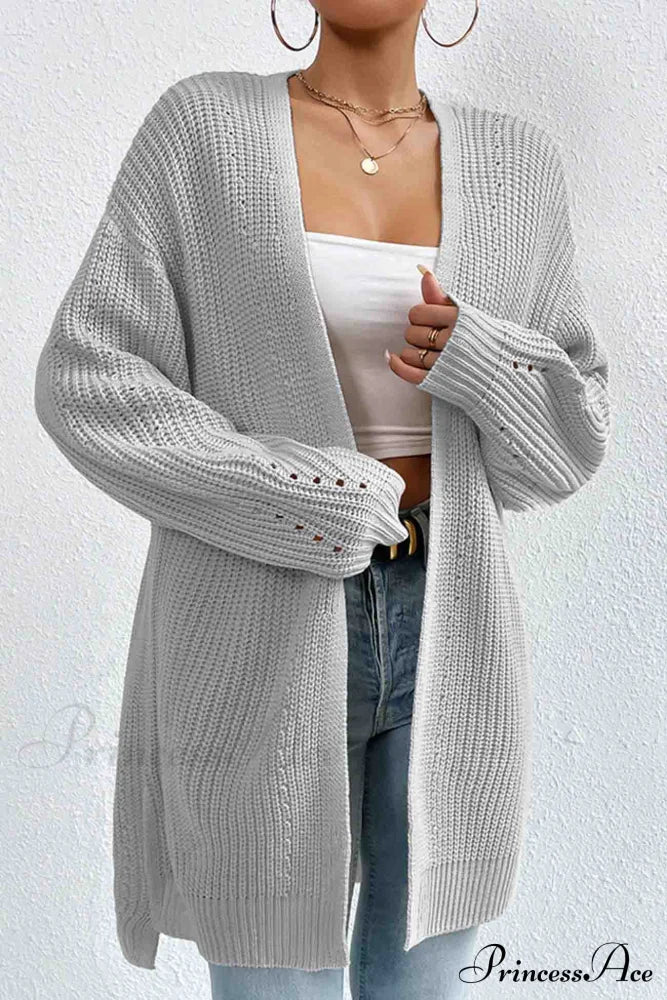 Open Mid-Length Front Cardigan