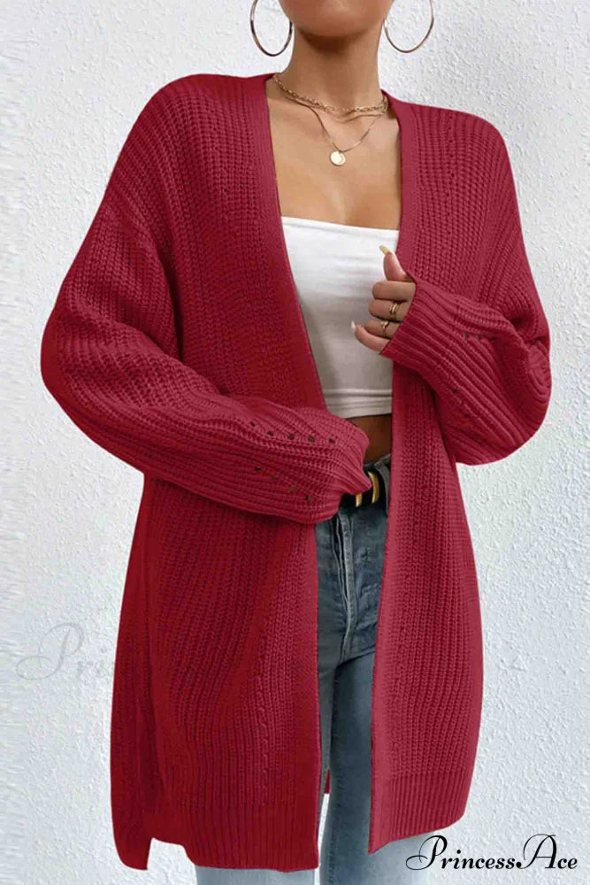 Open Mid-Length Front Cardigan