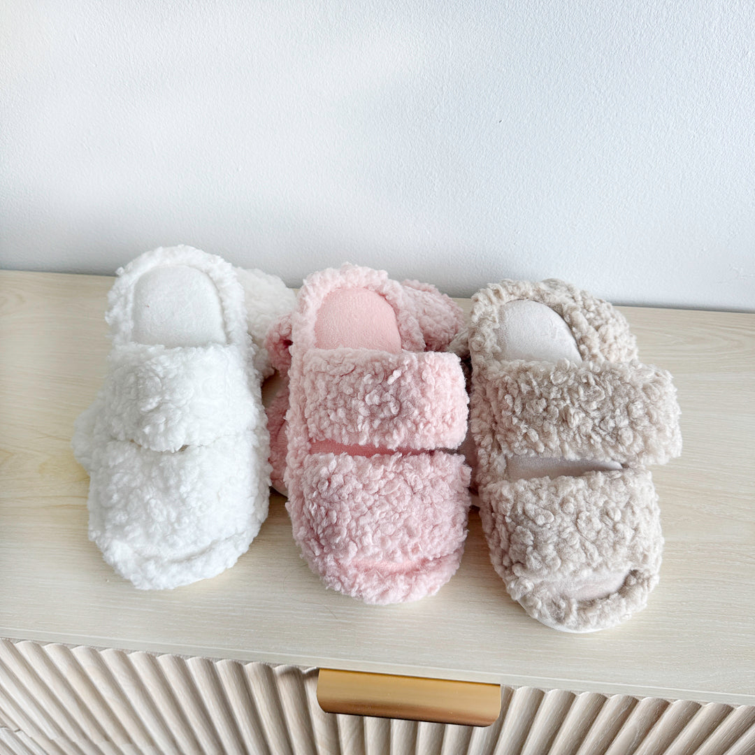 Holly Open Toe Plush Slippers