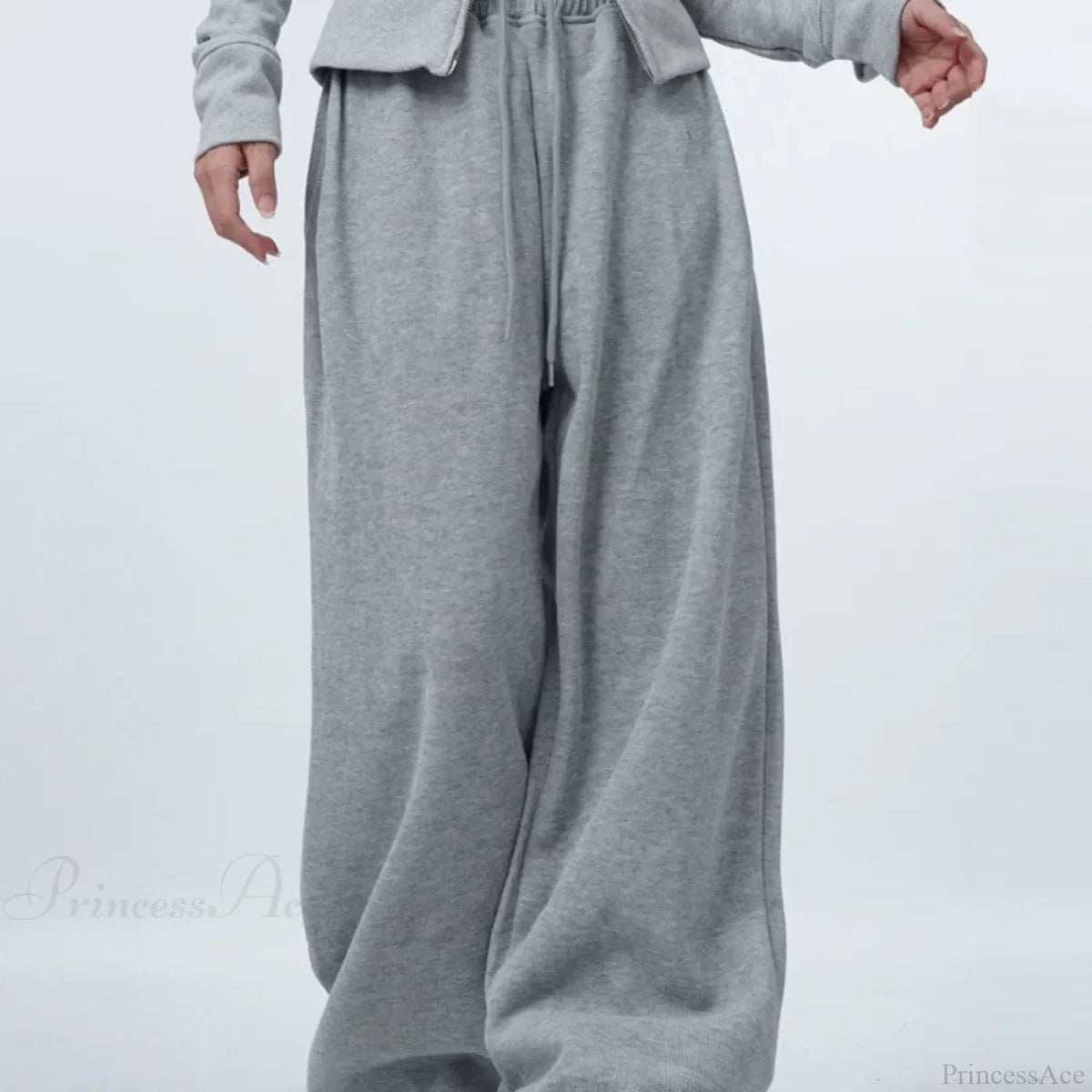 Oversized Gray Y2K Women Sweatpants Pants