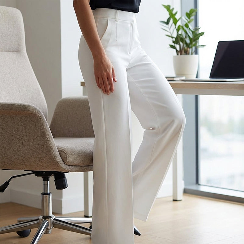 Women's High-Waisted Wide-Leg Suit Trousers