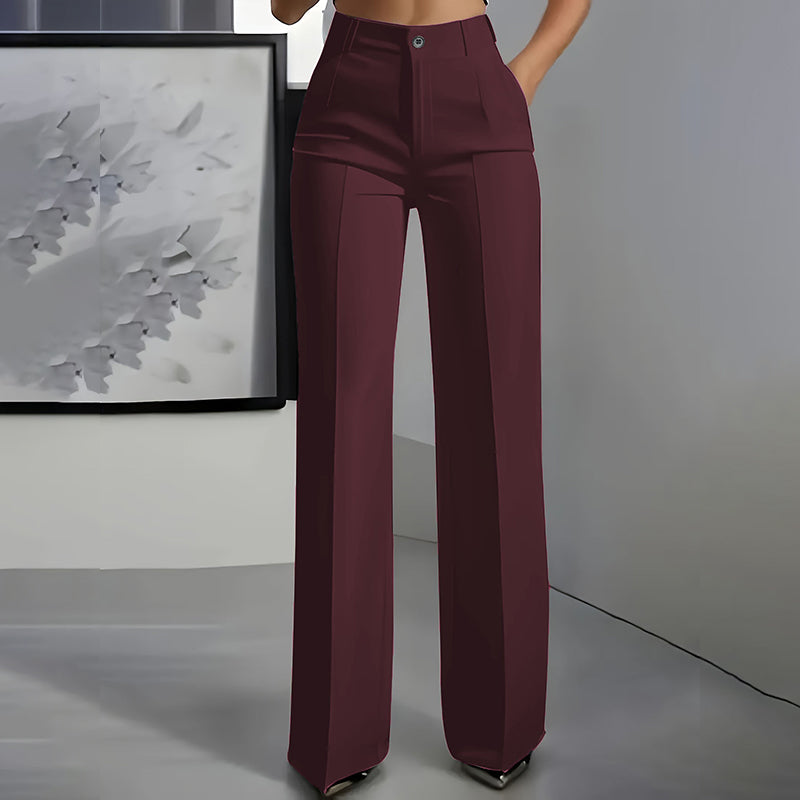 Women's High-Waisted Wide-Leg Suit Trousers