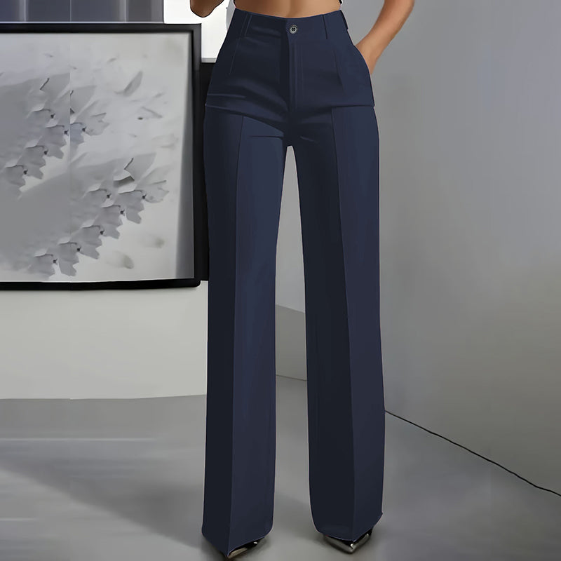 Women's High-Waisted Wide-Leg Suit Trousers