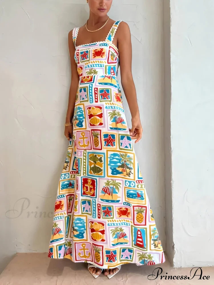 Personalized Graffiti Strap Charming Sexy Lace Midi Dress