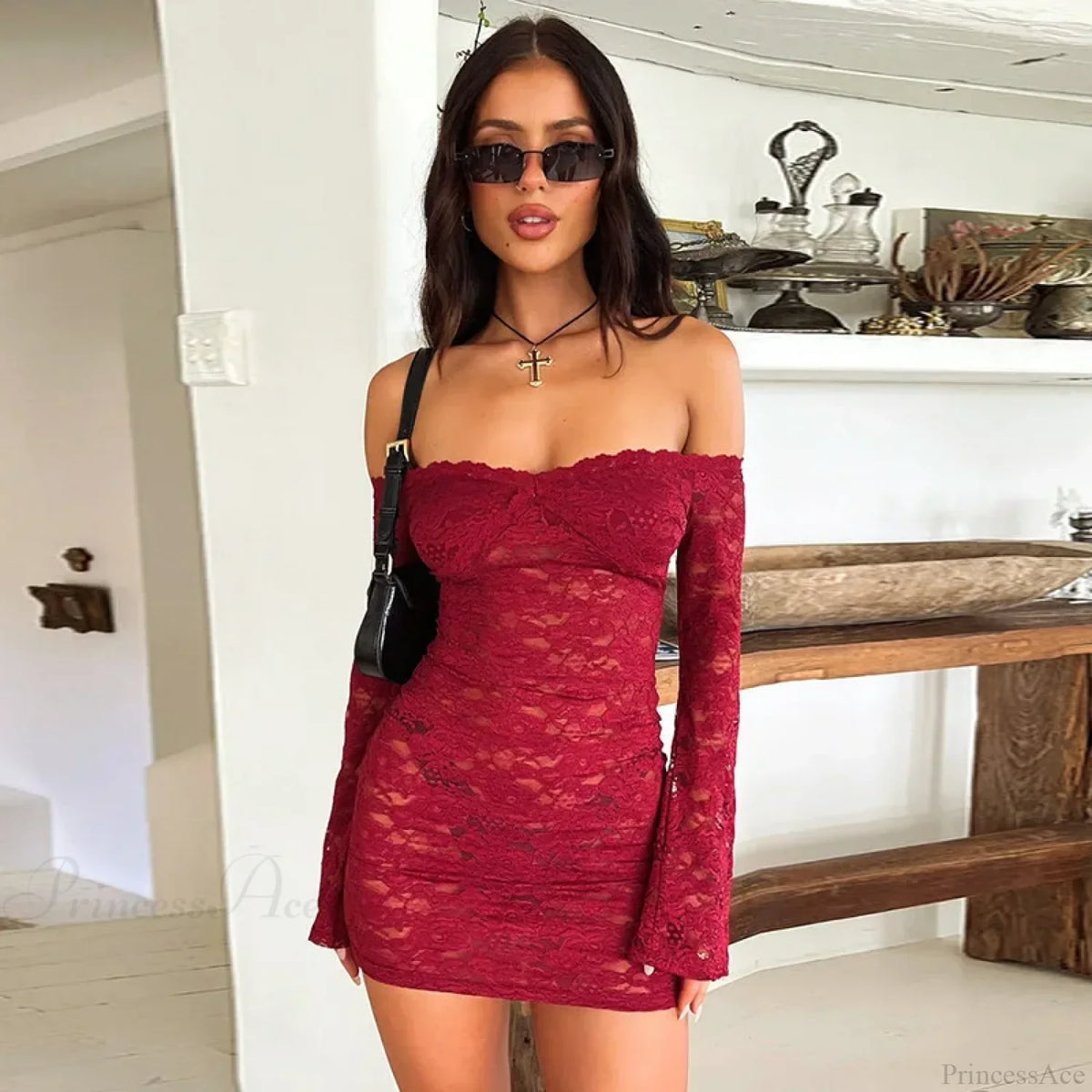 Perspective Lace Vacation Dress