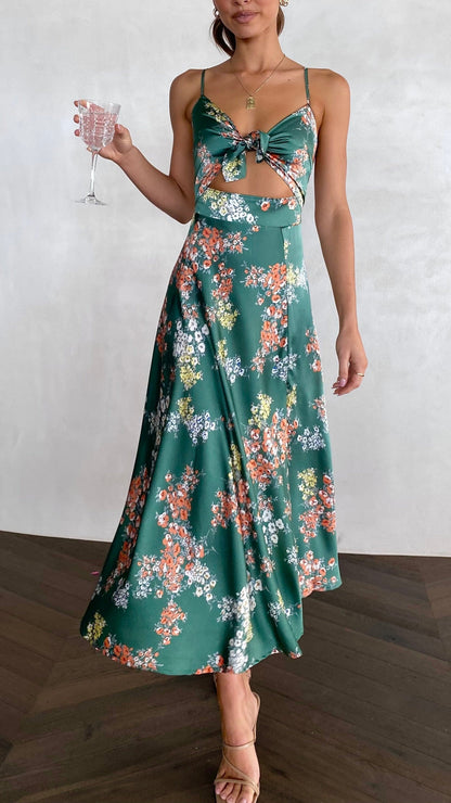Mock Neck Ruched Draped Midi Dress