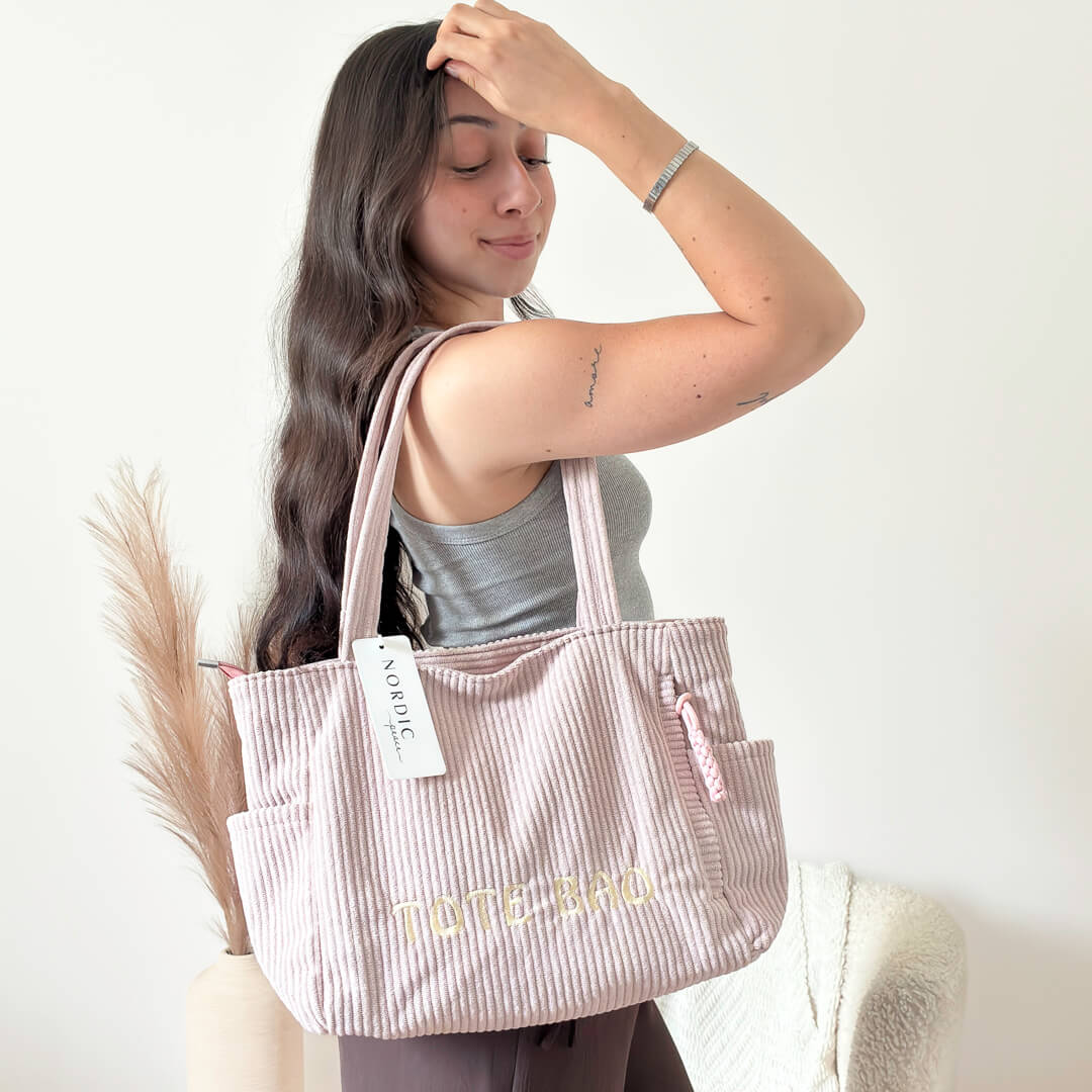 Mia Corduroy Tote Bag