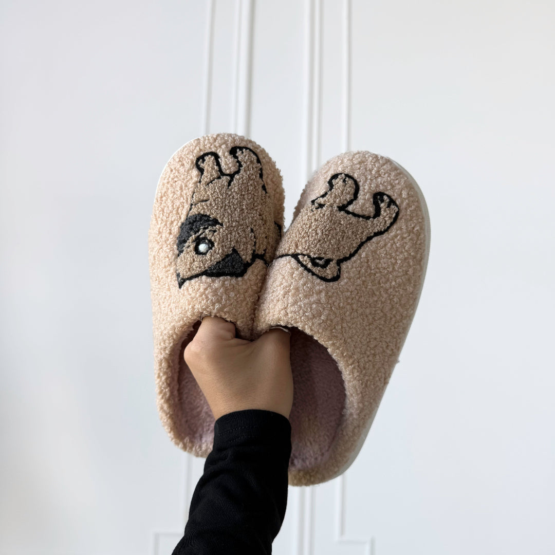 Frenchie Pug Plush Slippers