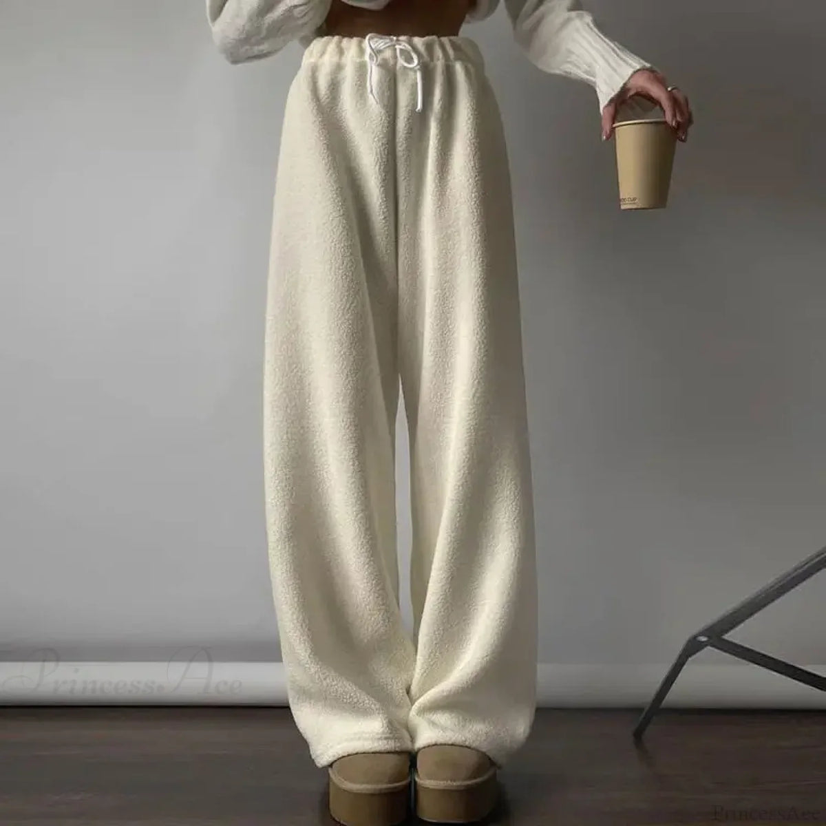 Polar Fleece Basic Vintage Women Pants