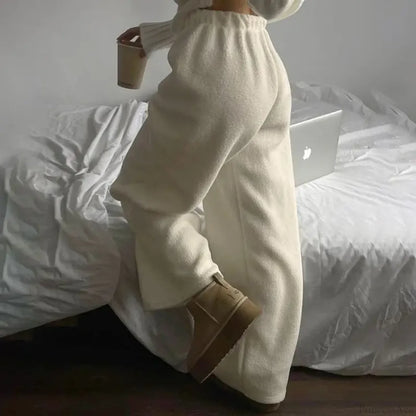 Polar Fleece Basic Vintage Women Pants