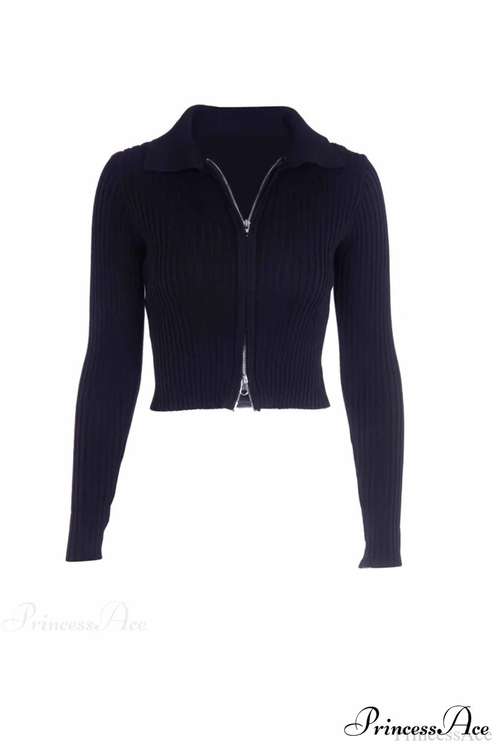 Polo Collar Knit Cardigan